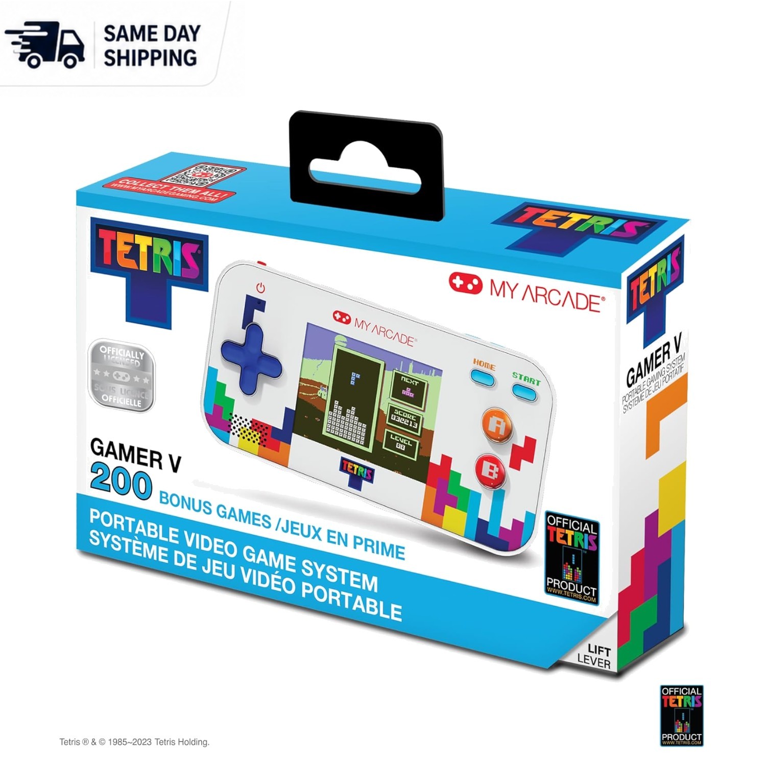 Tetris Gamer V: Handheld Classic Game with 200 Bonus Games & 2.5-Inch Screen