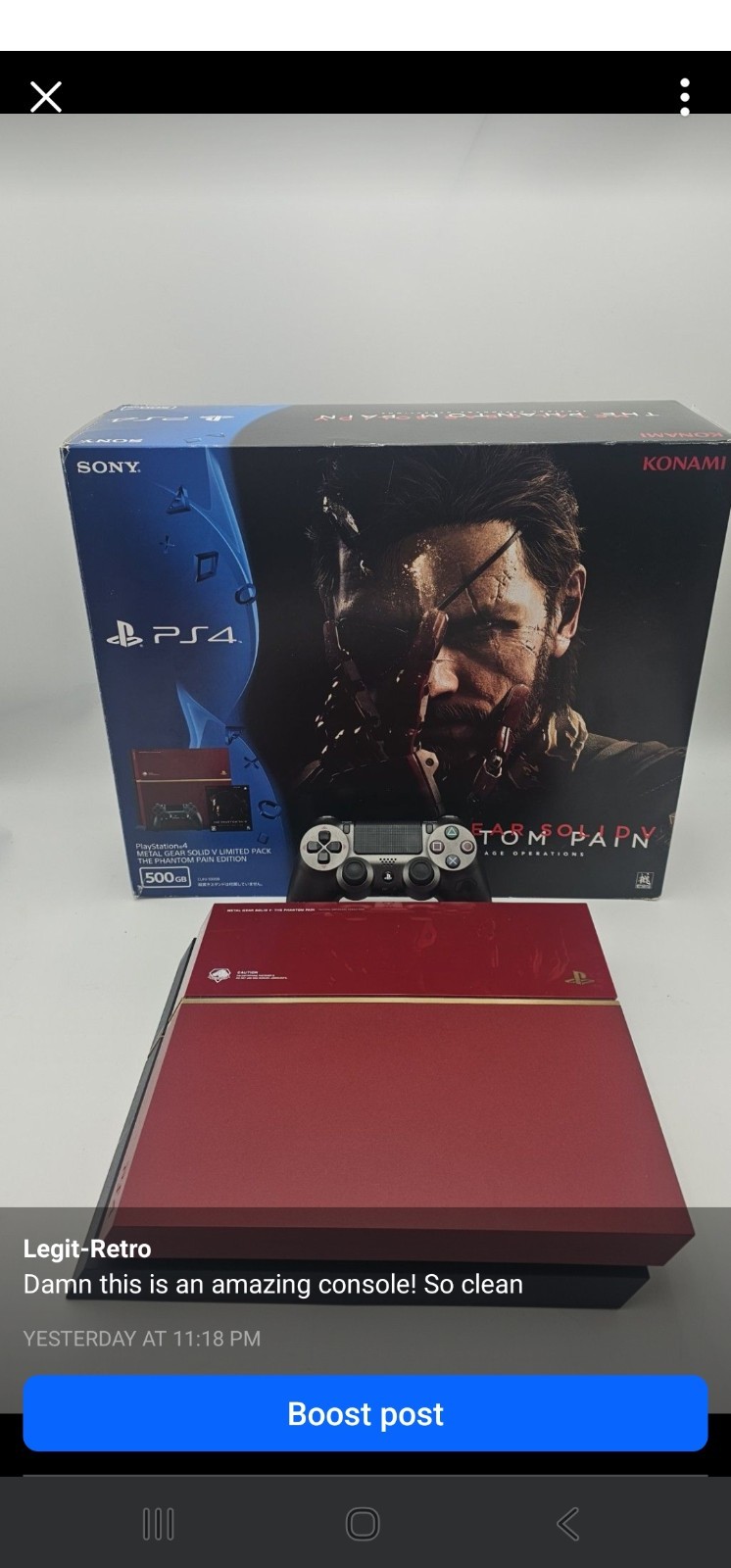 Sony PlayStation 4 Metal Gear Solid V Limited Pack The Phantom Pain Edition…