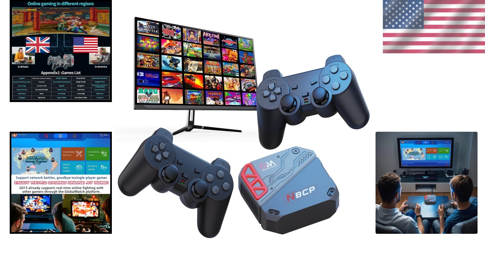 Plug & Play Retro Game Console with 30 Classics & Online Multiplayer Capability