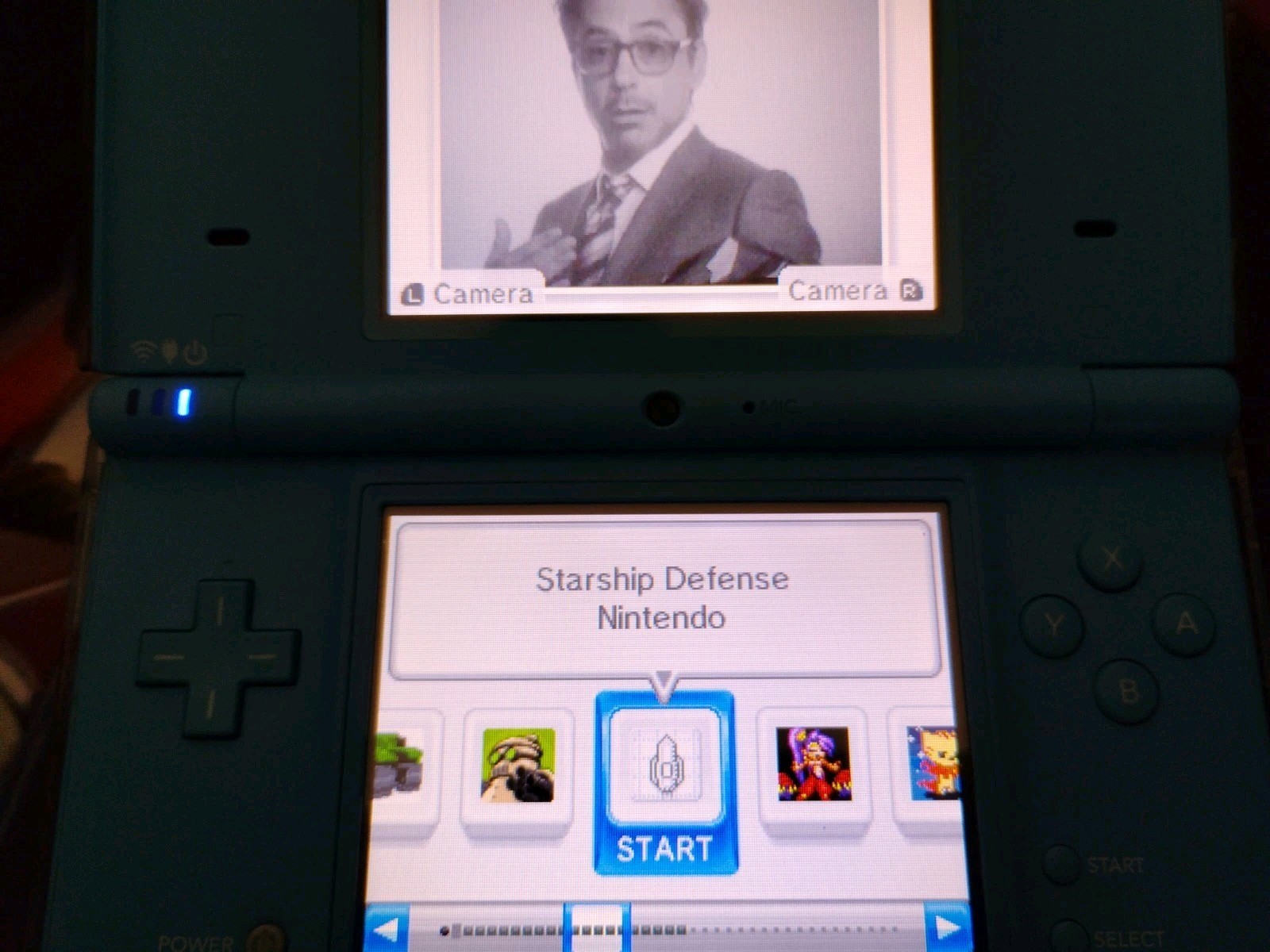 Customized Nintendo DSi Handheld Game Console Light Blue W/Stylus And RARE Shell