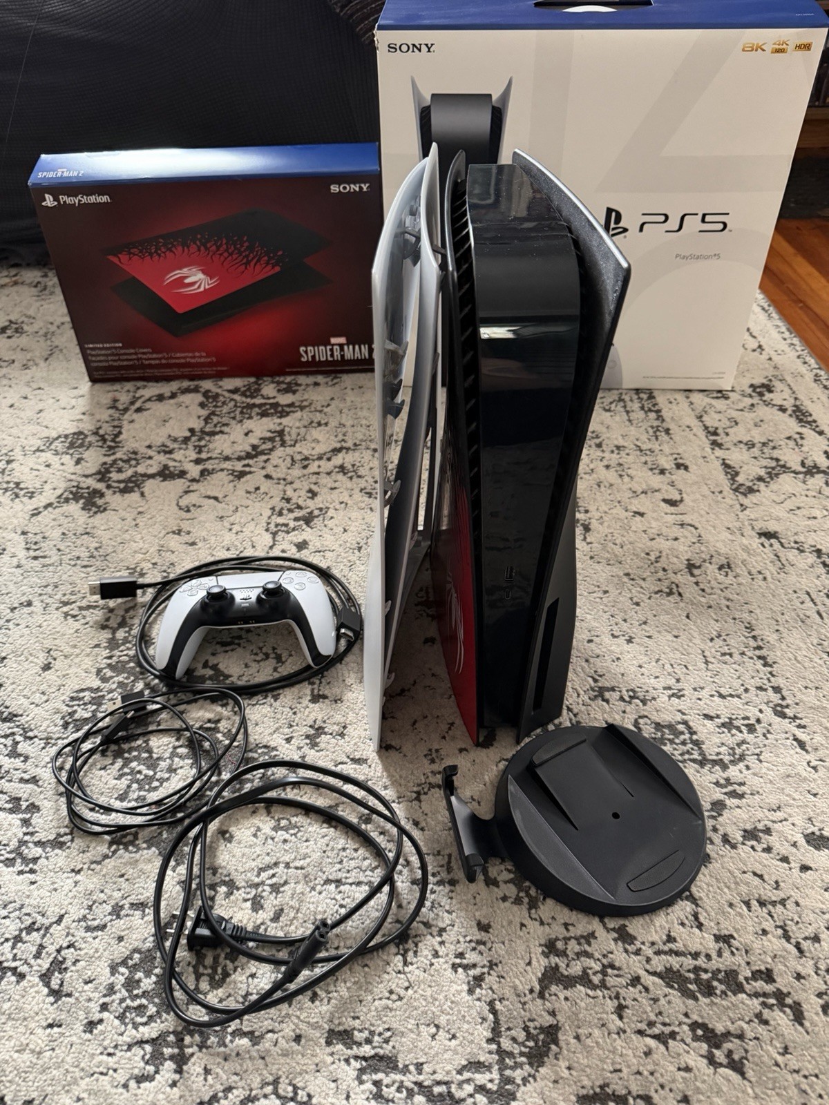 PlayStation 5 Disc Edition With Additional 1tb SSD Storage and Spider-man plates