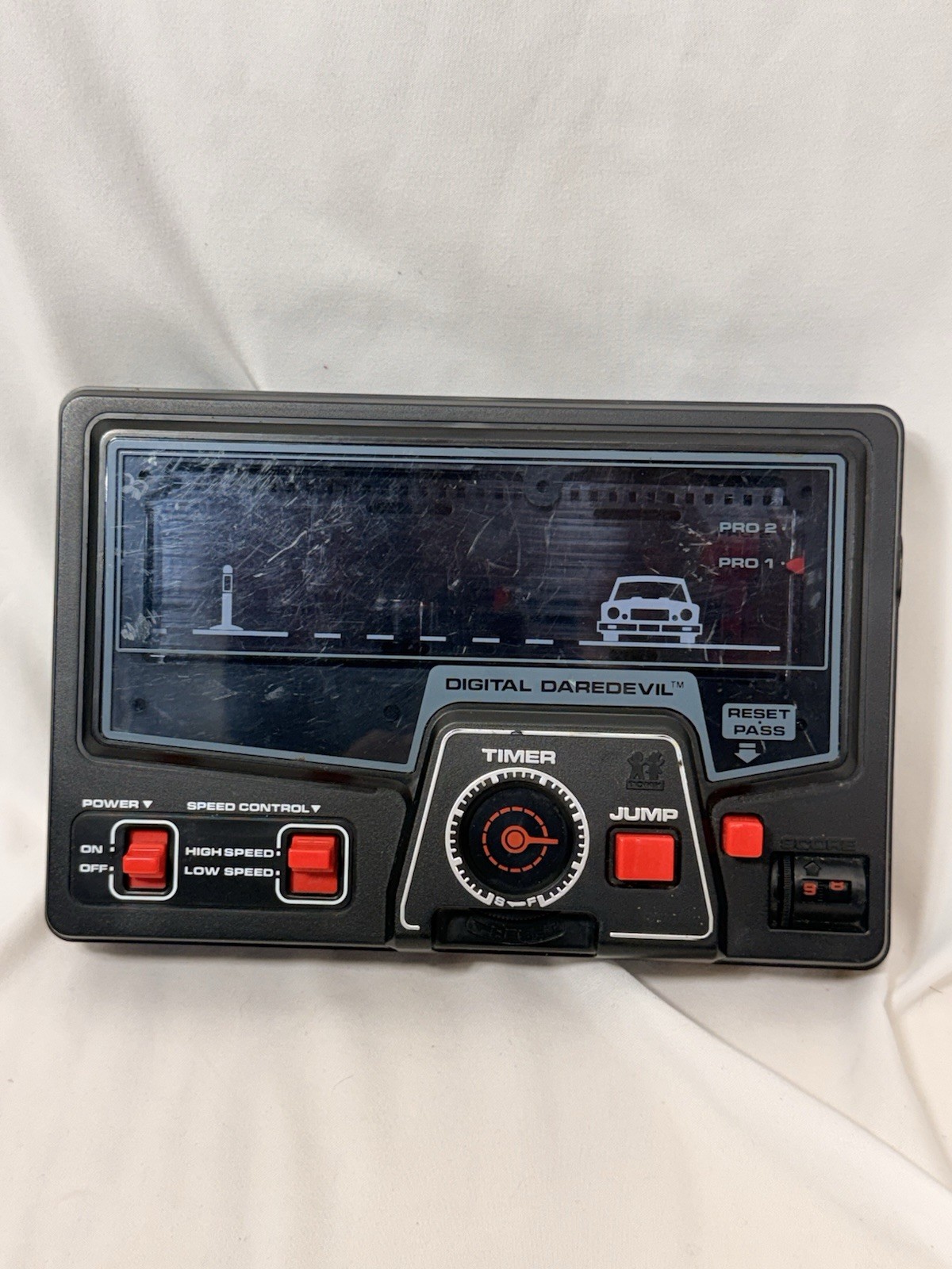 Digital Daredevil Vintage Handheld Video Game Tomy Bike Racing Works 1980 RARE!!