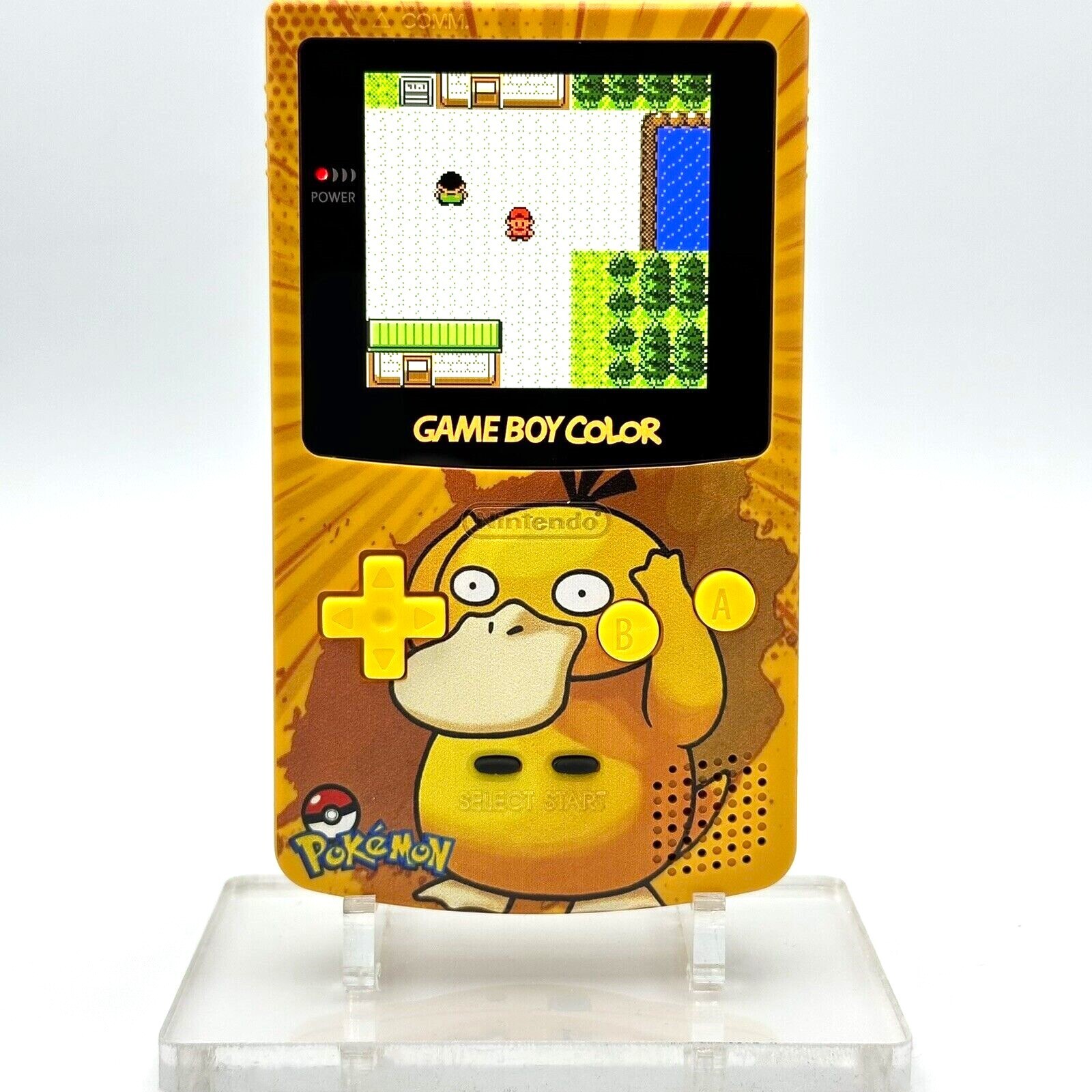 Nintendo Game Boy Color GBC IPS Q5 Backlight Mod Pokemon Psyduck Yellow Console