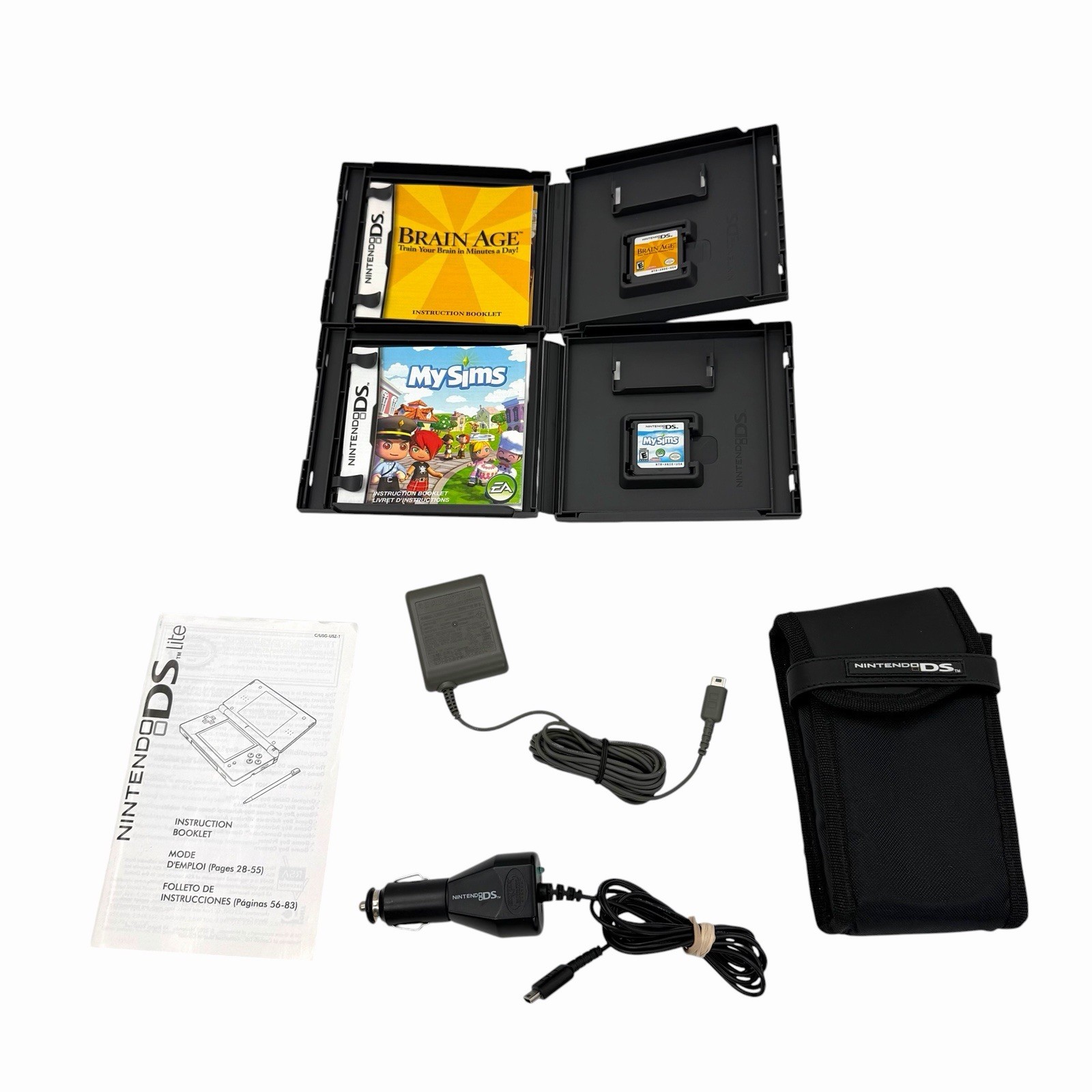 Nintendo DS Lite Handheld Console Polar White With Charger Manuals & Stylus