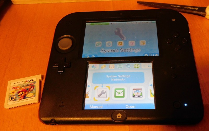 Nintendo 2DS Red Black Handheld Console & Charger Tested Working