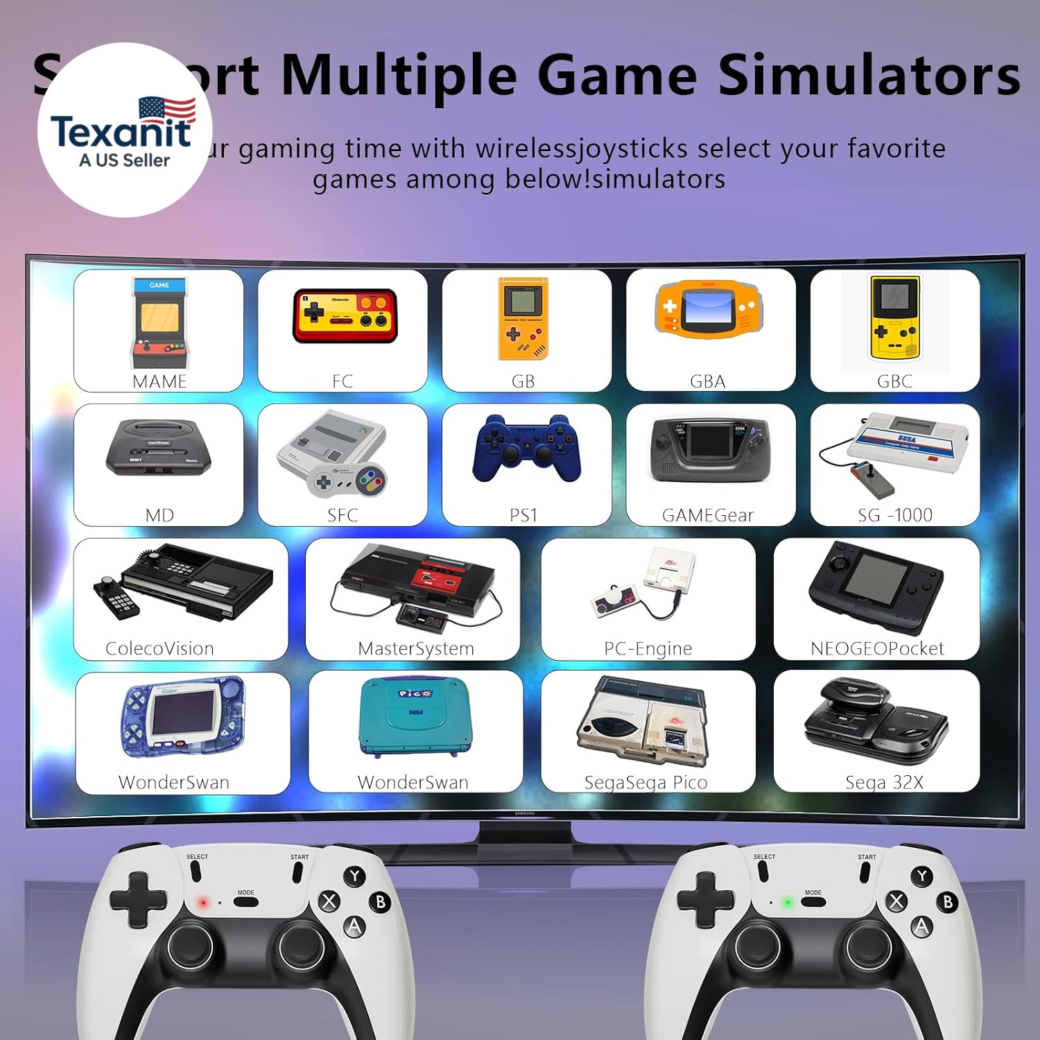 2026 Upgraded Wireless Retro Gaming Console Stick 4K HDMI, Retro Video Game Cons