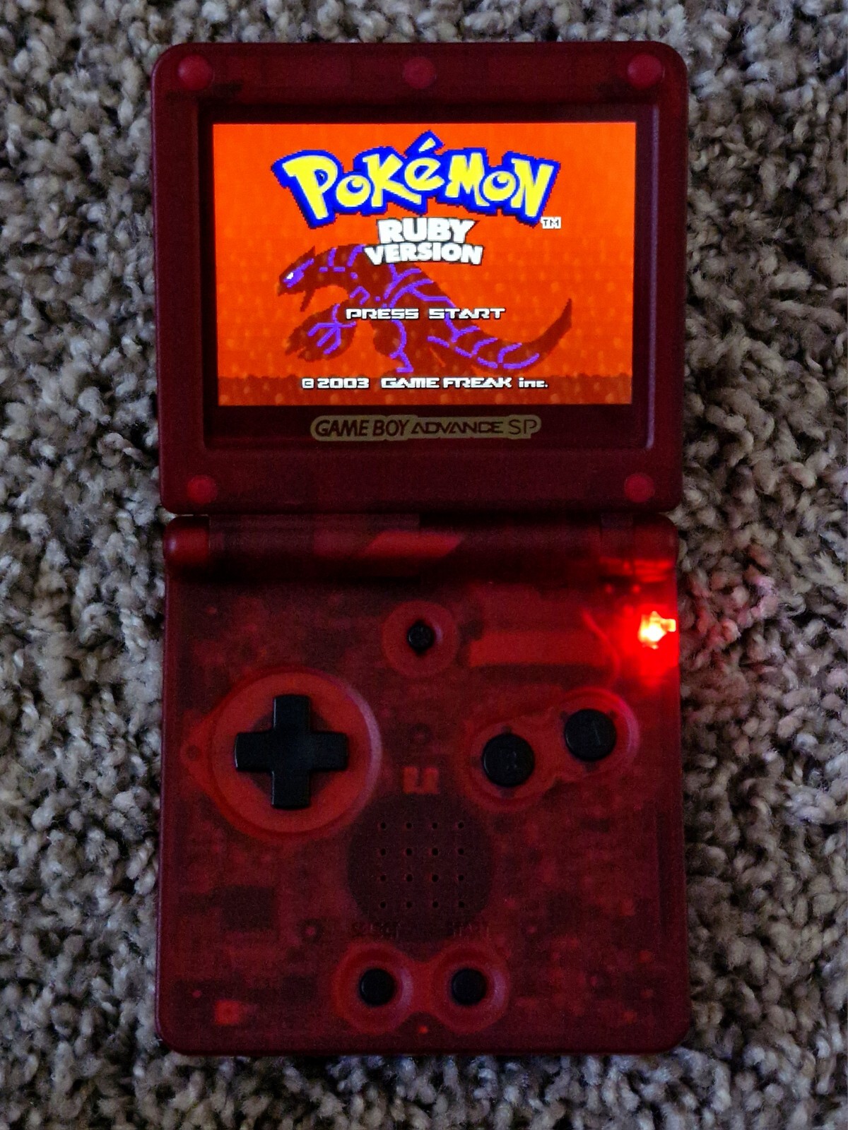 Game Boy Advance SP IPS V2 Brighter Screen 10 Brightness Ruby Red Clear GBA