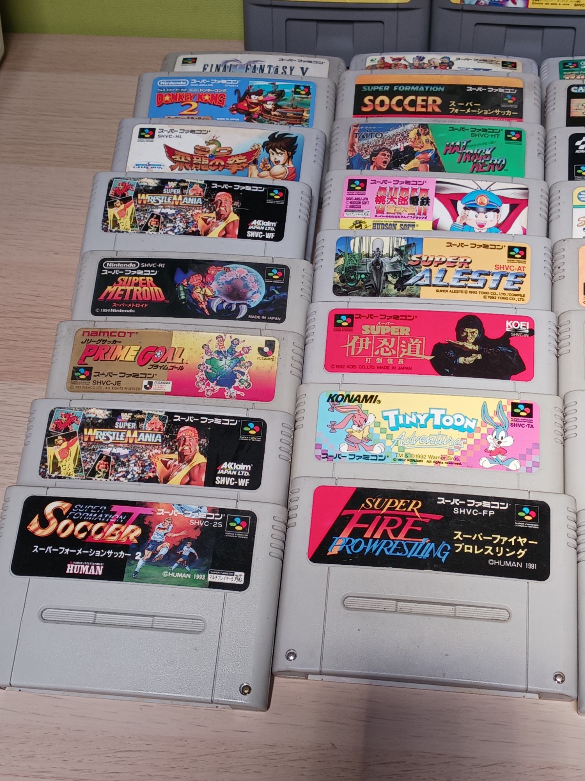 Nintendo Super Famicom Game Cartridge Lot of 45 Junk Untested For Parts Japan