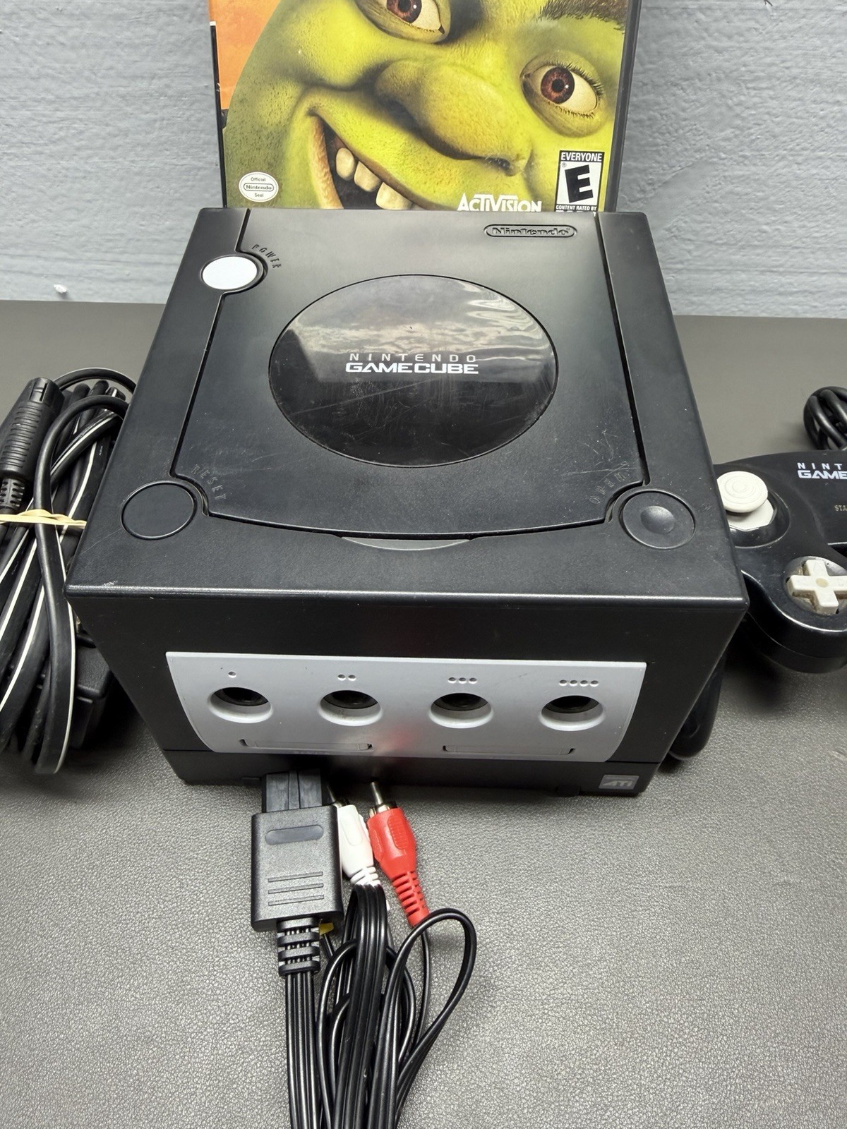 Nintendo GameCube Console DOL-101 (USA) Black- W/Cables &1 Controller TEST WORK