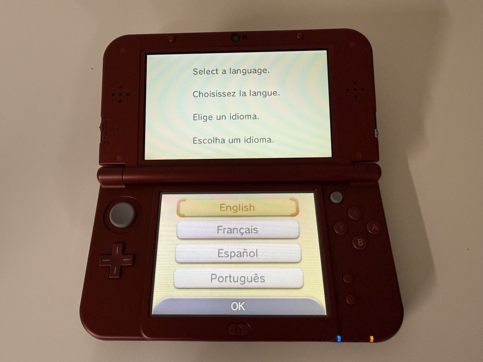 NICE! New Nintendo 3DS XL Red Console US Model – TOP IPS Tested W Charger Stylus