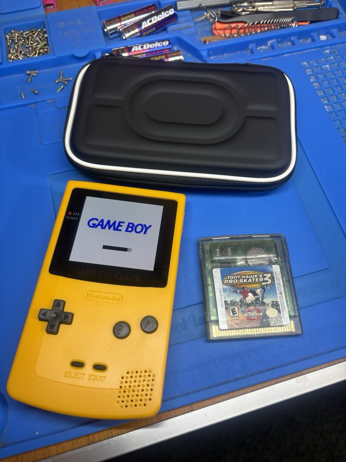 Backlit IPS Dandelion Yellow Gameboy Color 1500 MAH Battery Nintendo GBC USB C