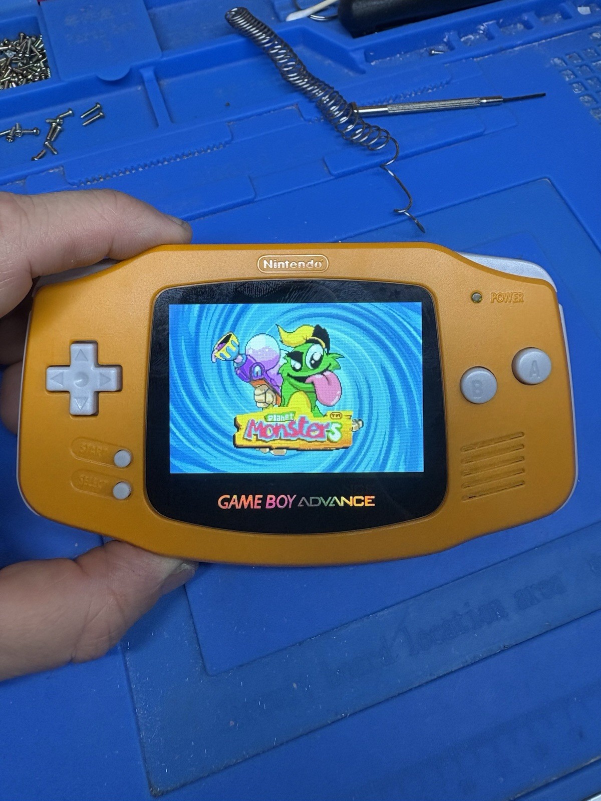 Spice Orange Backlit IPS Nintendo Gameboy Advance Glass Lens GBA NES Cart Pouch