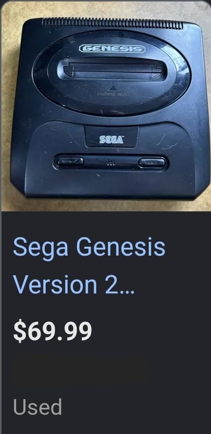 SEGA GENESIS Game Console Model 2 WITH Mortal Kombat 3