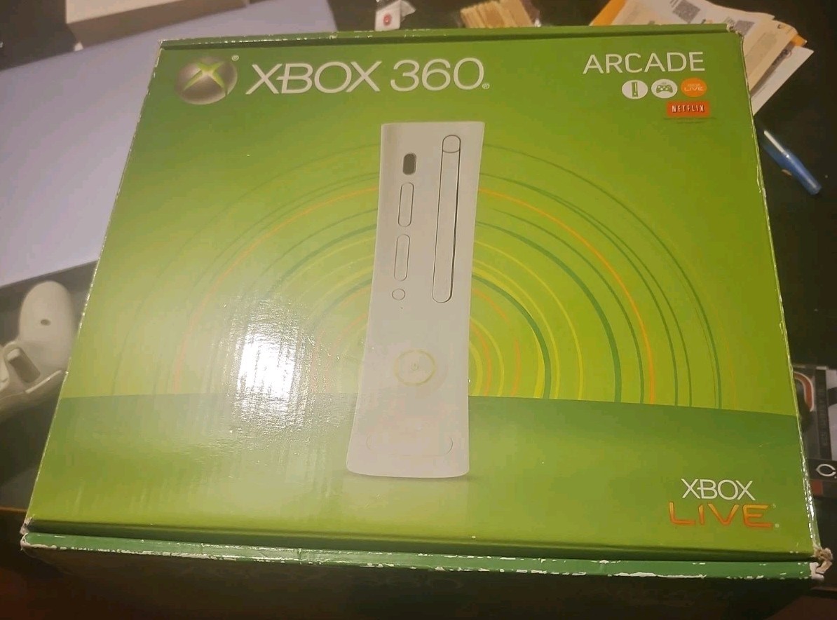 Vintage Microsoft Xbox 360 Arcade Edition White Console System CIB EXCELLANT