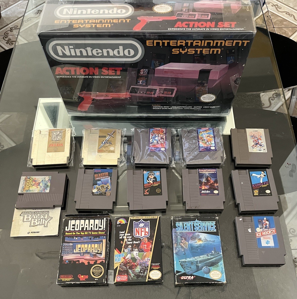 NES Nintendo System ACTION SET BUNDLE Complete in Box CIB w/ 14 Games!