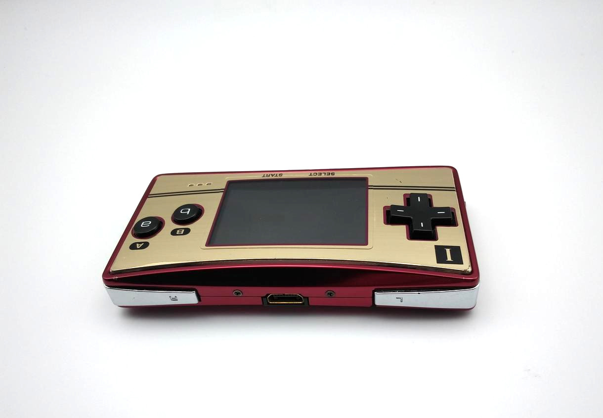 Nintendo GameBoy micro Famicom ver. Limited Model Console w/ AC adapter, Case