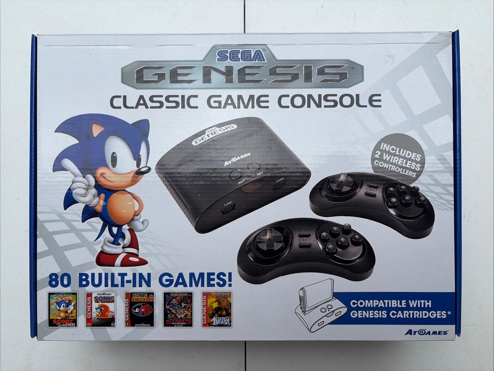 SEGA GENESIS AtGames Classic Game Console 80 Games W/ 2 Controllers TESTED