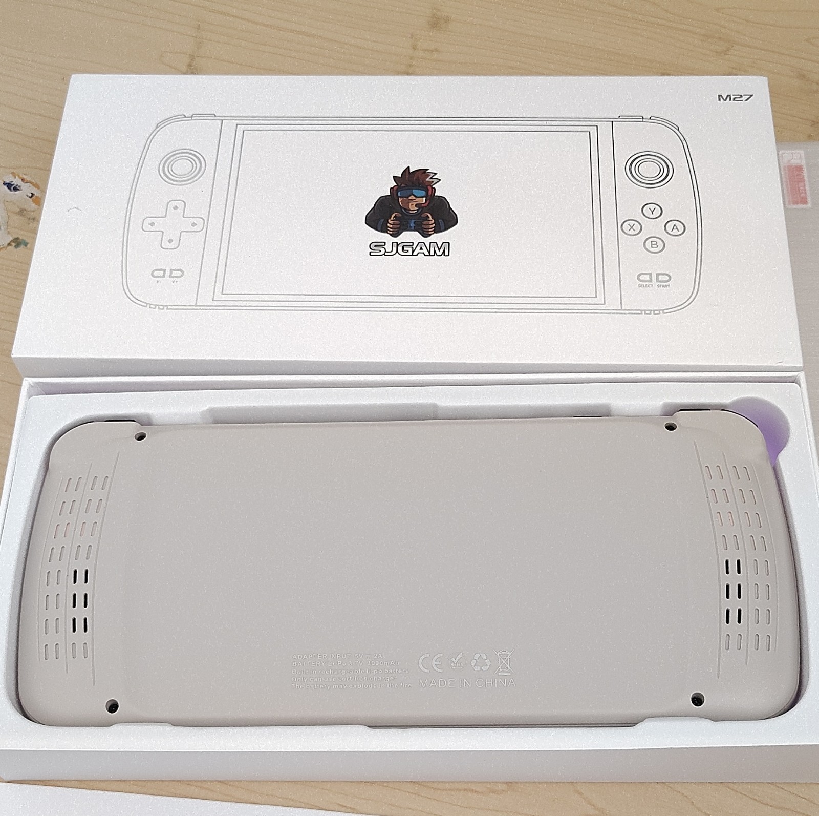 SJGAM M27 Handheld Emulator Console Beige 64GB USB-C Multi-Platform