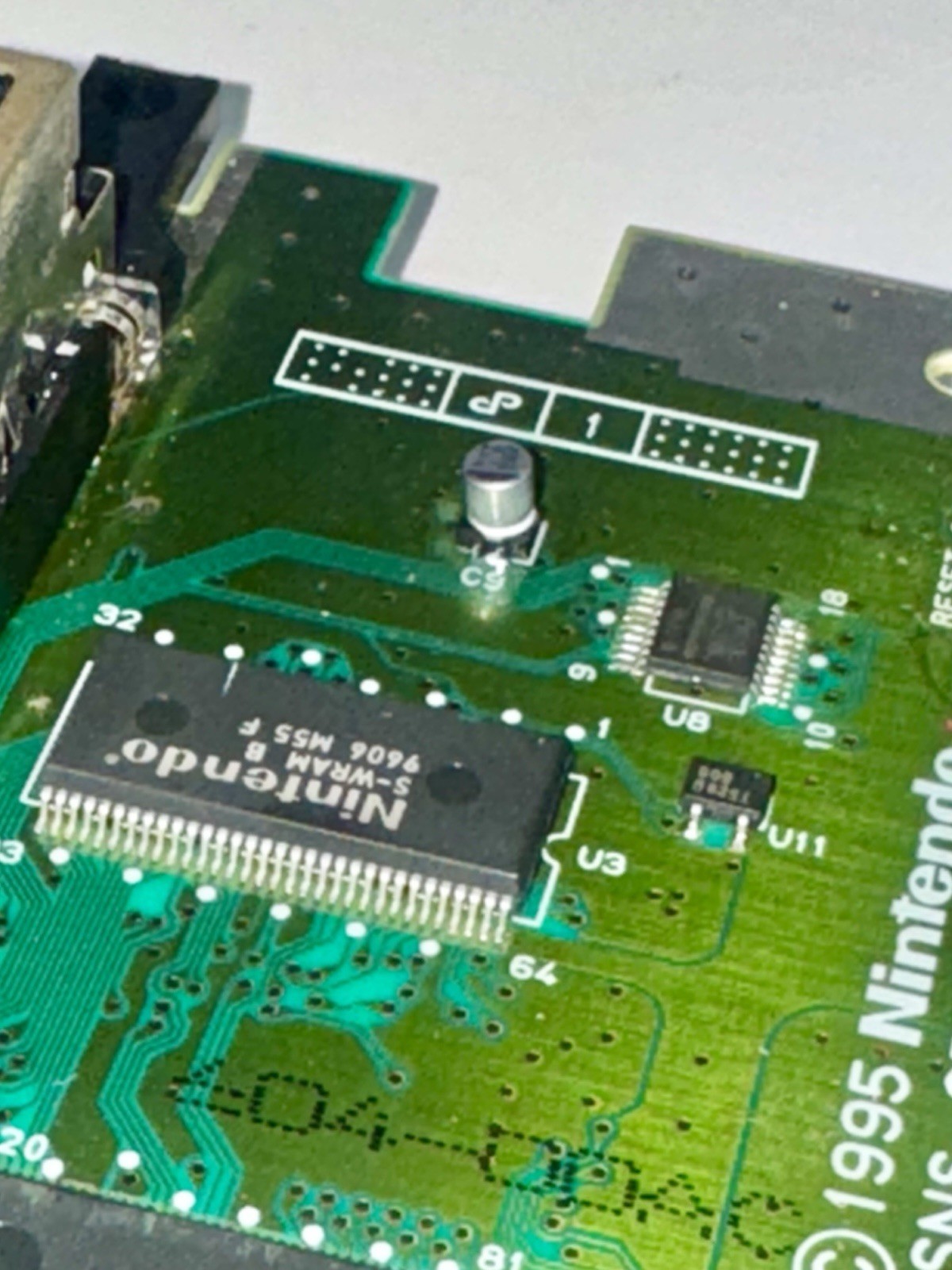 Recapped SNES Super Nintendo 1 Chip 01 Bundle Clear Shell C11 Recapped Ghosting