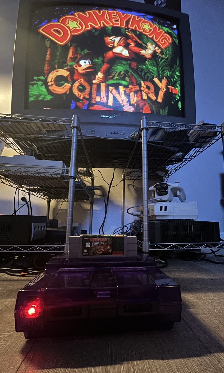 Custom Atomic Purple Super Nintendo Bundle With Donkey Kong Country