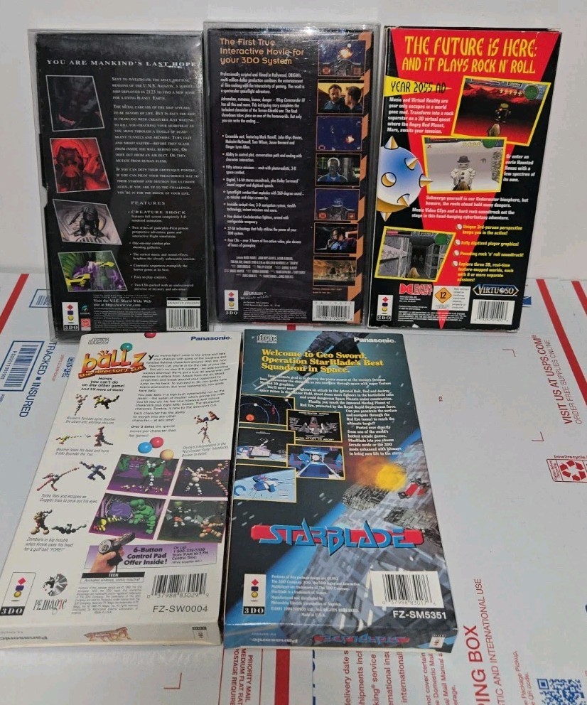 5 3DO Games Including Virtuoso, Starblade, Wings Commander, Creature Shock READ