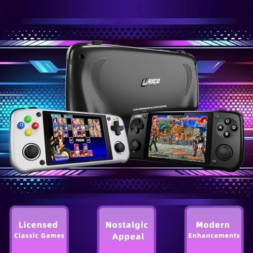 Compact Retro Gaming Console – 40 SNK Classics, HD 4″ IPS, Quad-Core, Fast Charg