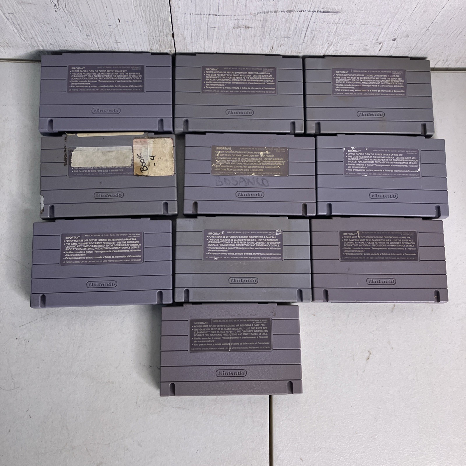 Super Nintendo SNES System Console Bundle W/ 10 Games Mario World Mario Kart