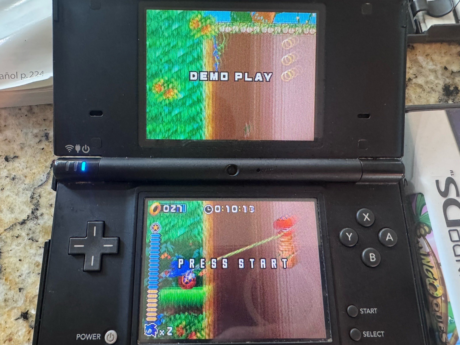 Nintendo DS Black Handheld Console TWL-001 (USA) 2008 Tested W/ 5 Games. Power