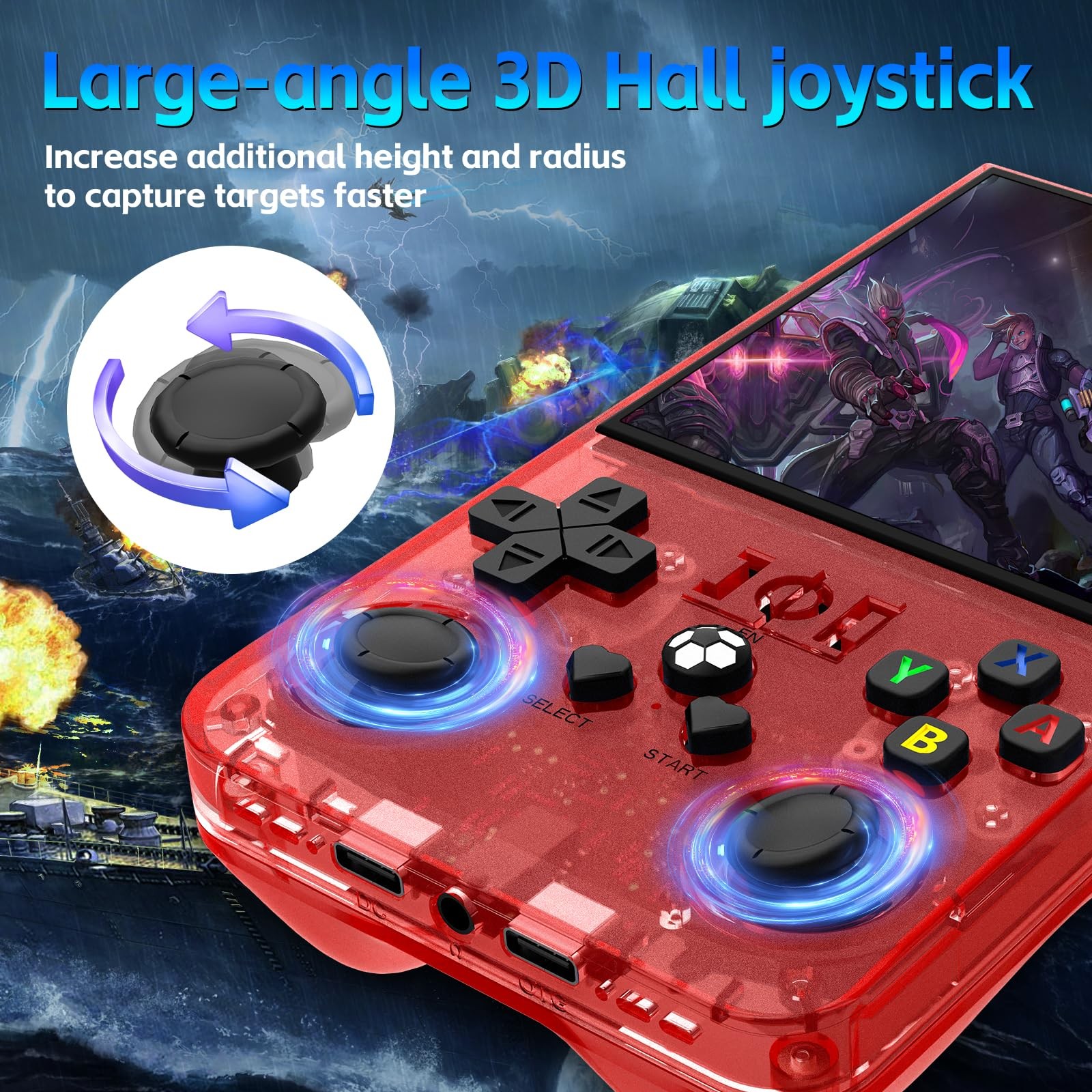 R36MAX Handheld Game Console, Retro Gaming Console with 4000mAh Battery 4.0”IPS
