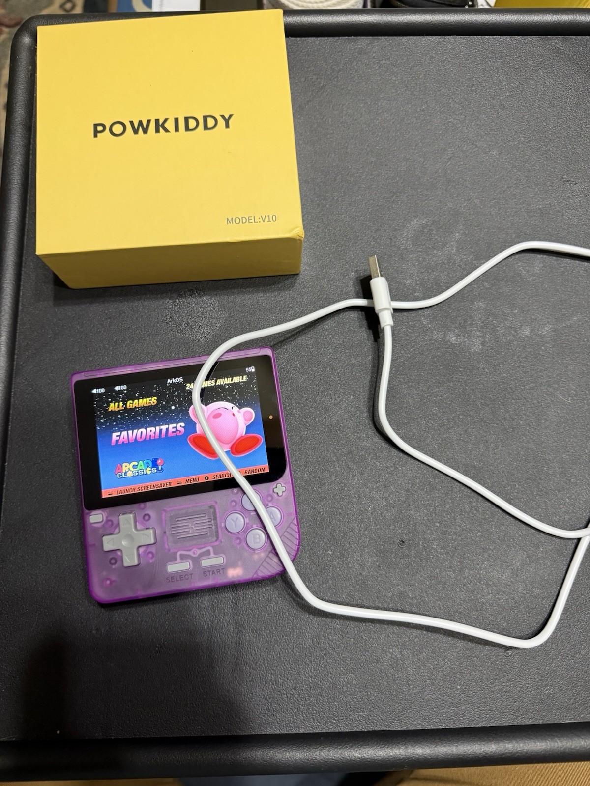 Powkiddy V10 Purple Handheld System Wi-Fi USB-C Headphone 480p Region Free