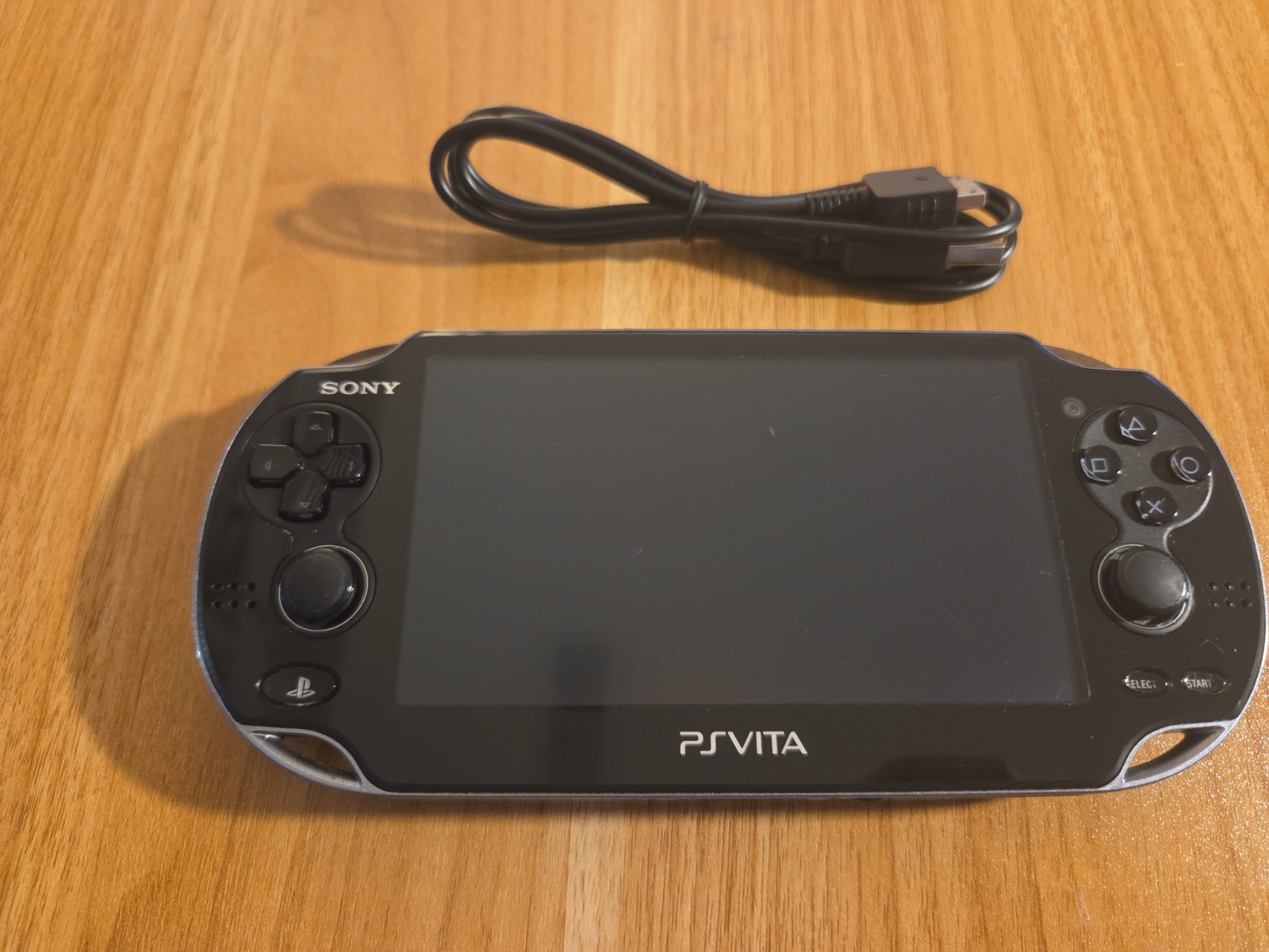 Sony Ps Vita PCH-1100 Crystal Black Model Console And Charger TESTED
