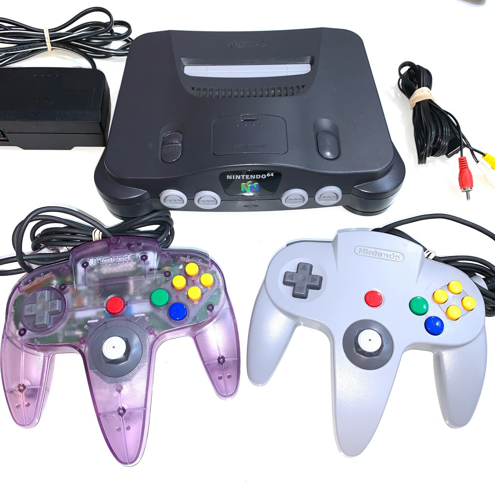 Nintendo 64 N64 Original System Console With 2 Original Controllers & Cords!