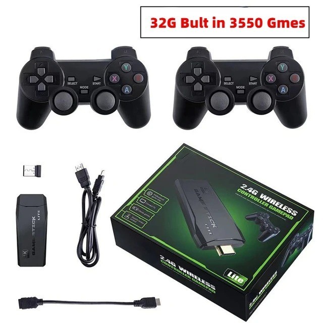 BOYHOM 4K HD Video Game Console 2.4G Double Wireless Controller Game player M8