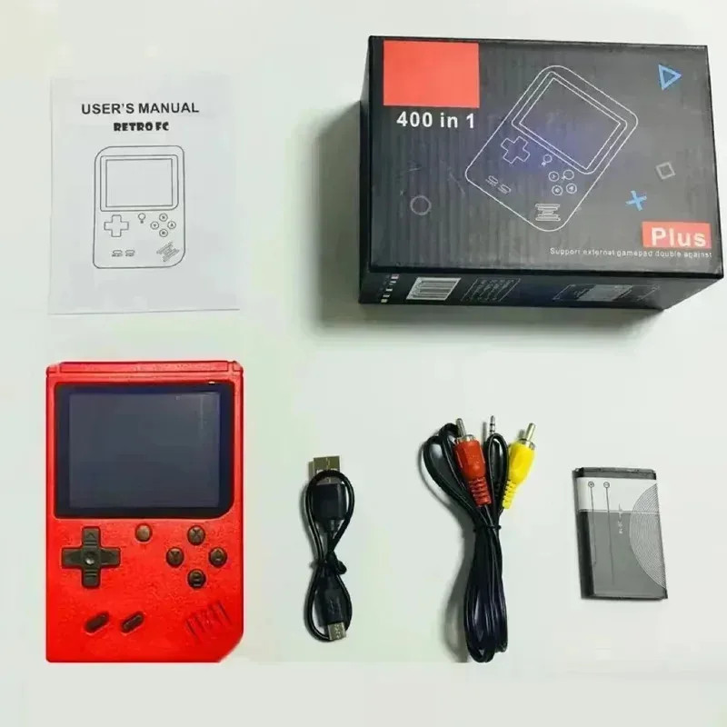 A Red Retro Classic Games Children’s Handheld Small Game Console With 400