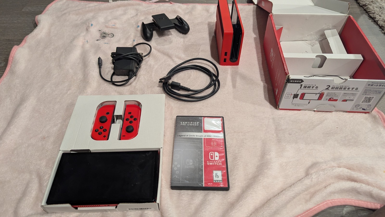Nintendo Switch OLED Mario Red 64GB NTSC-J Console Bundle w/ Dock Joy-Con