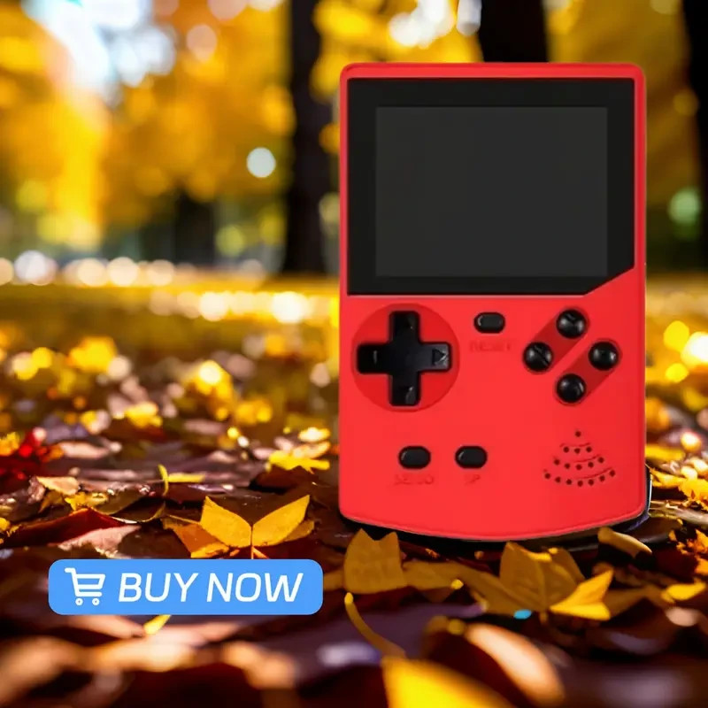 Retro Handheld Game Console HD – 300+ Games Portable System USB Powered Red