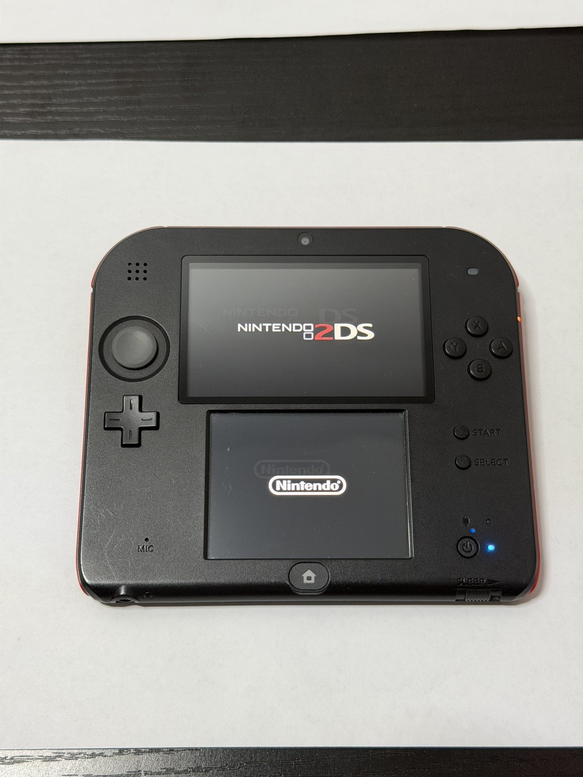 USED Nintendo 2DS Console Black & Red Handheld System Console W/ Case
