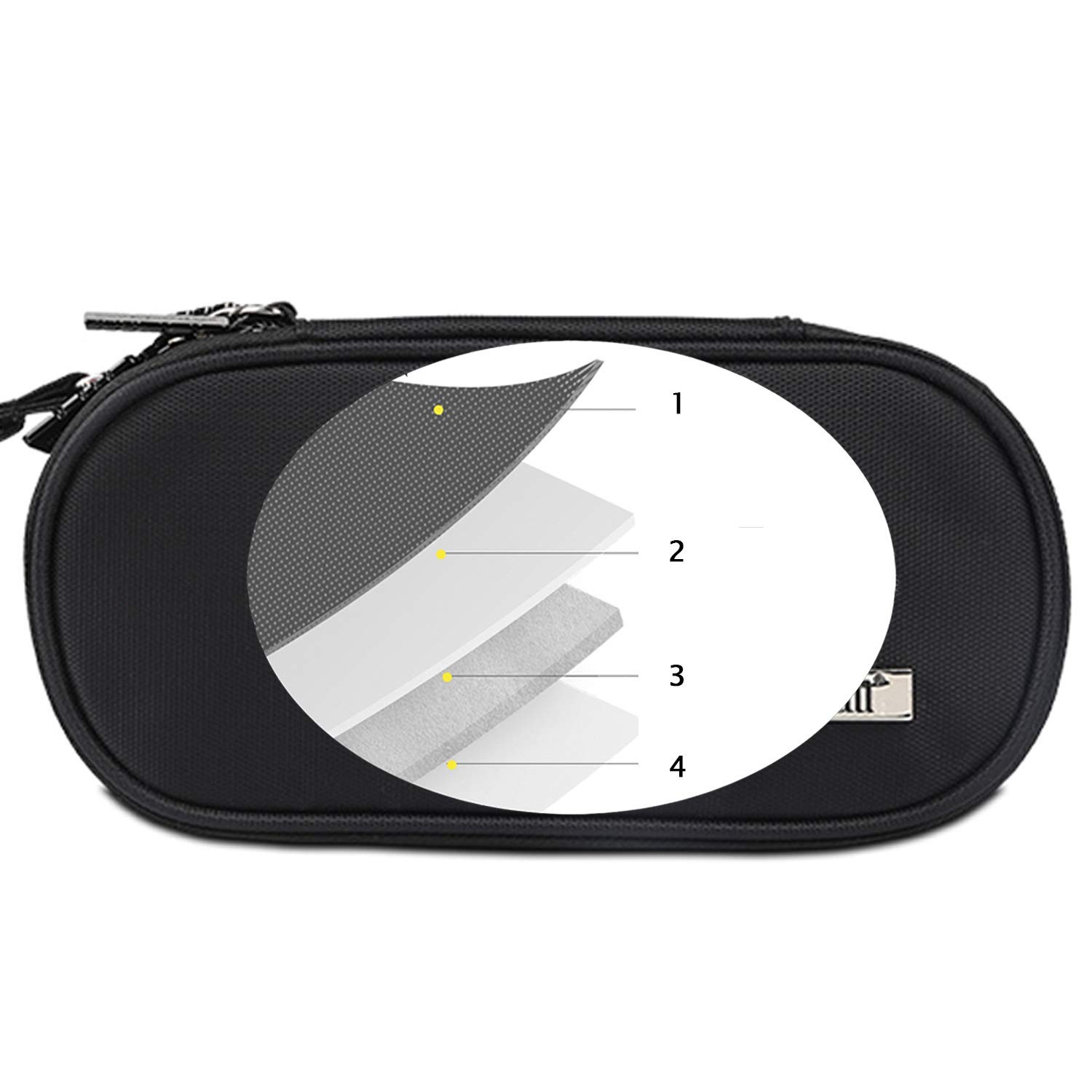 BUBM Double Compartment Storage Case Compatible with PS Vita Medium, black