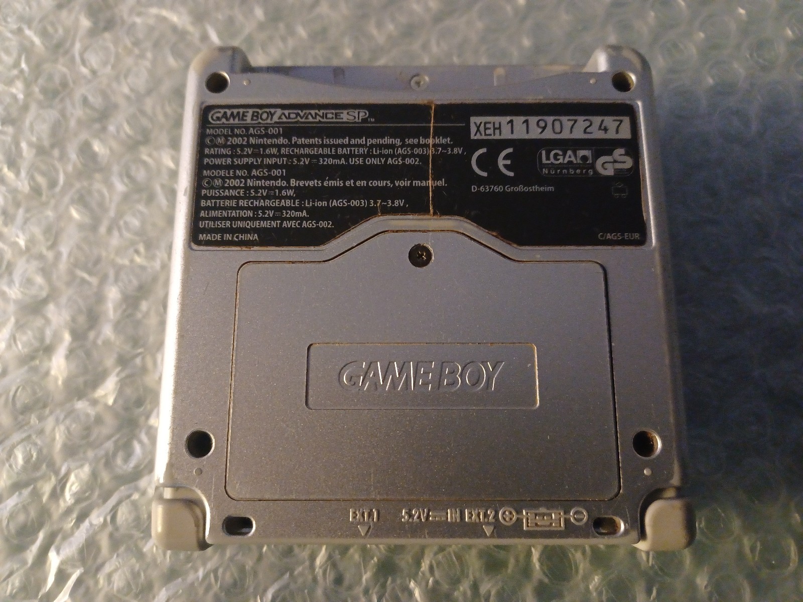 Nintendo Gameboy Advance SP GBA SP Silver/Silver