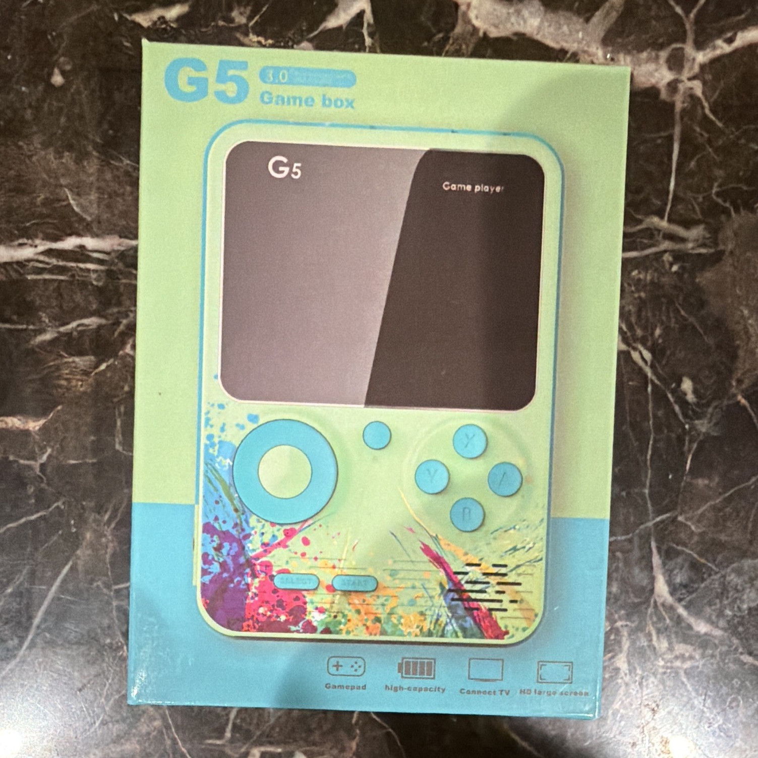 G5 Handheld Game System Green/Blue Backlit Screen AV TV Out Game Box