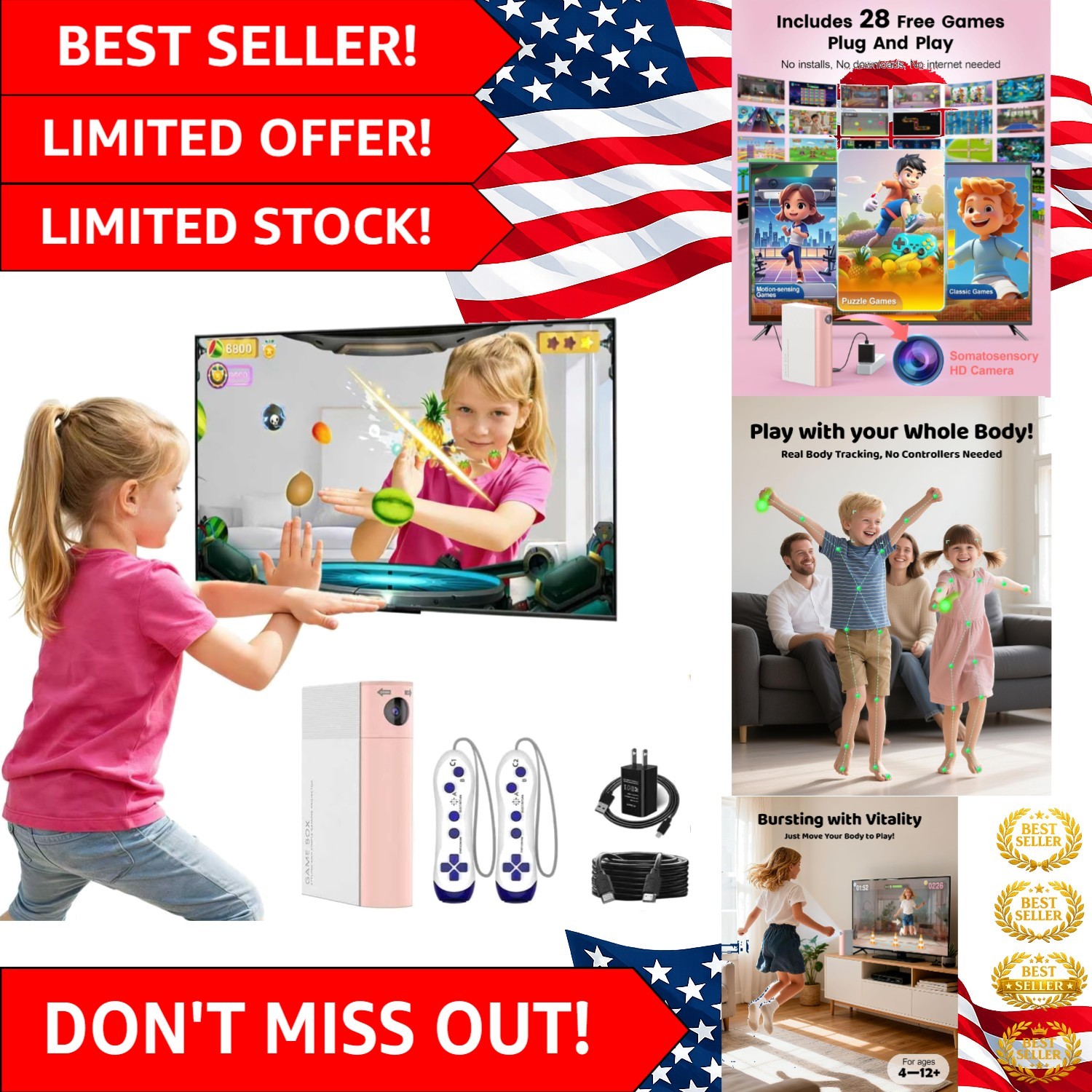 Compact Kids AR Motion Console – Lightweight & Educational Fun for Indoor Play
