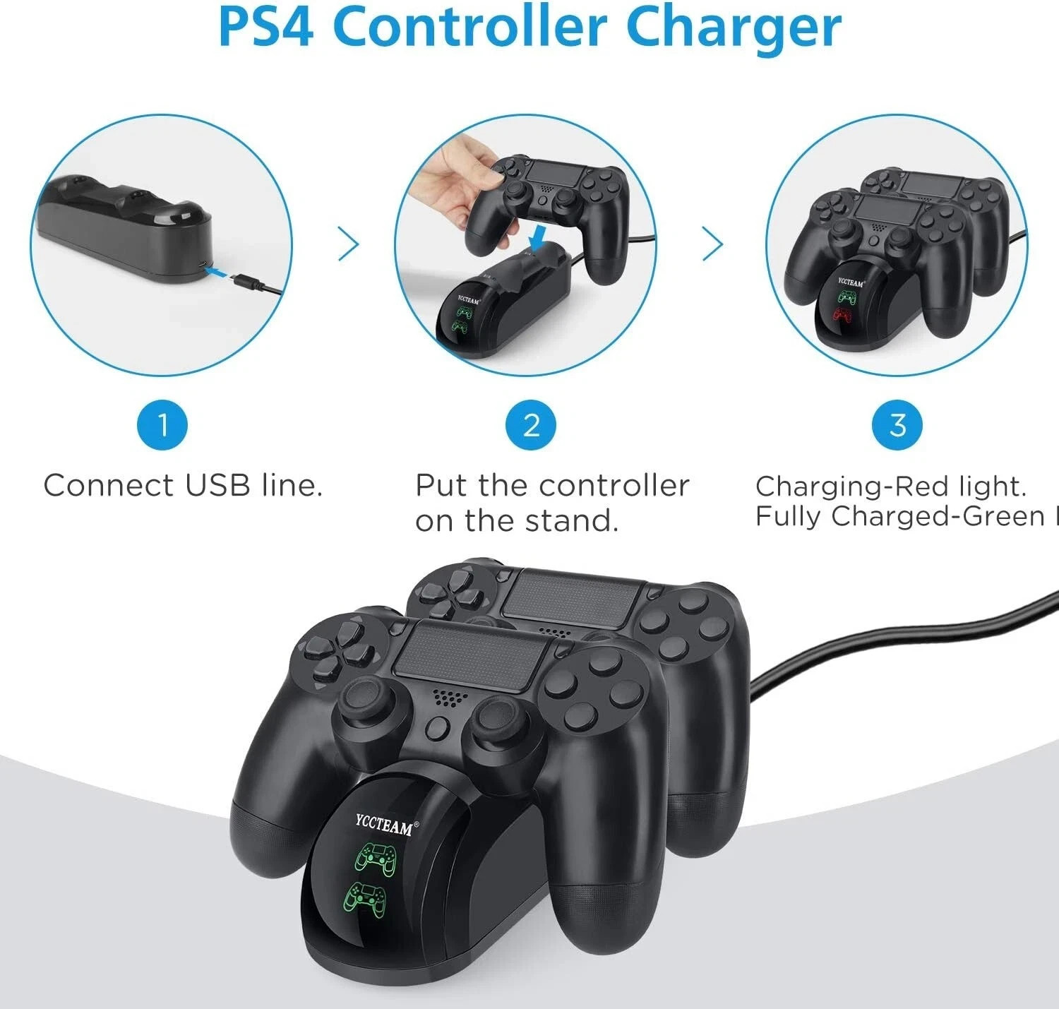 PS4 Controller Charger Charging Station USB Playstation4 /PS4/PS4 Slim/PS4 Pro