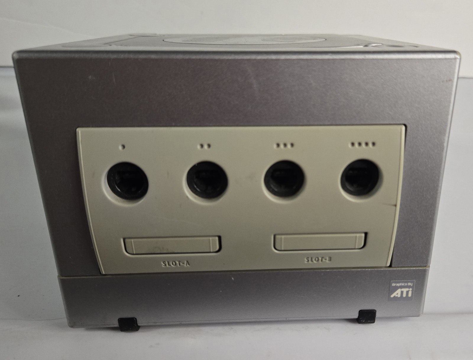Nintendo GameCube Platinum Console – Silver With 1 Controller And 1 Game Tested