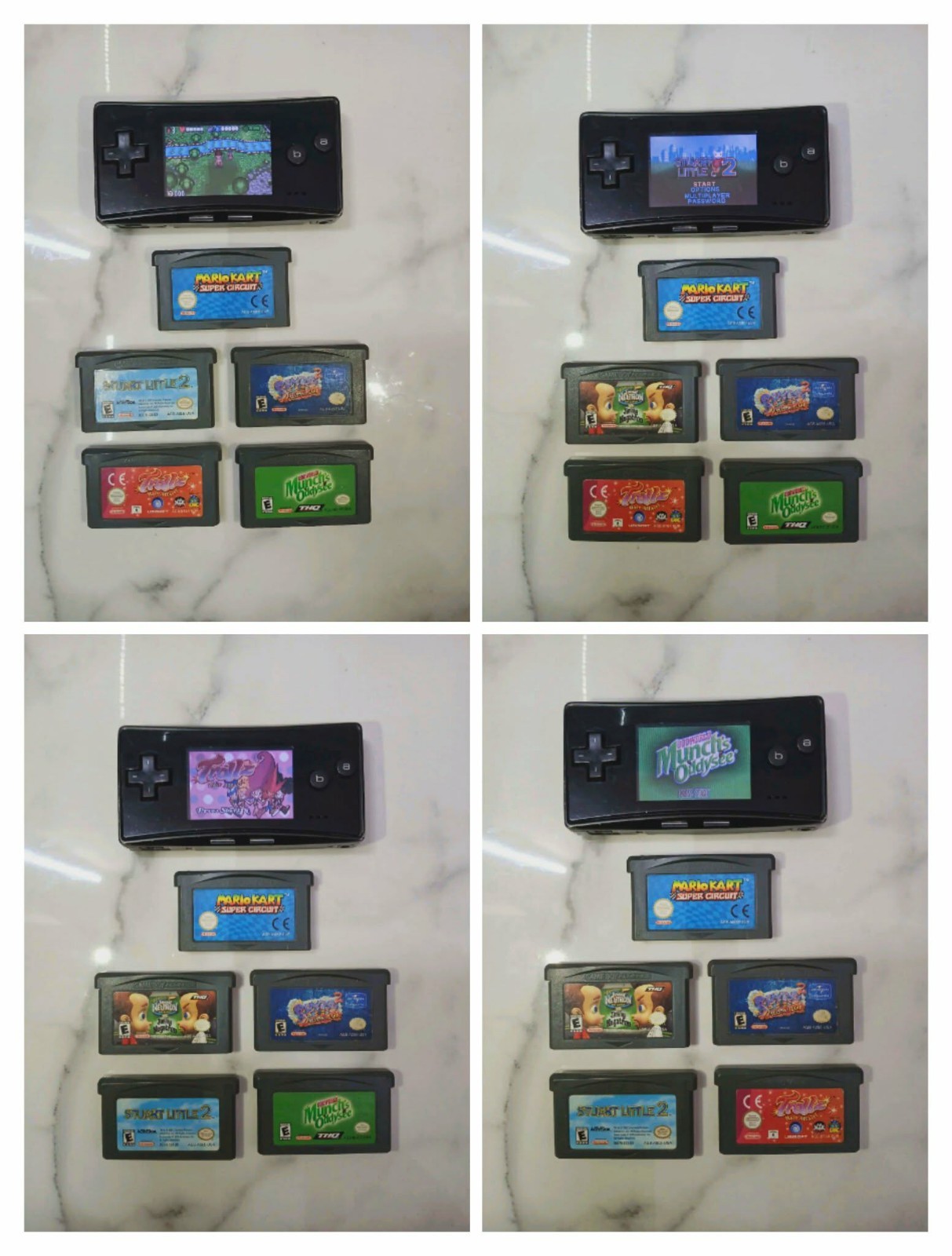 Nintendo Game Boy Micro Handheld Console Black OXY-001 With 6 Authentic Games