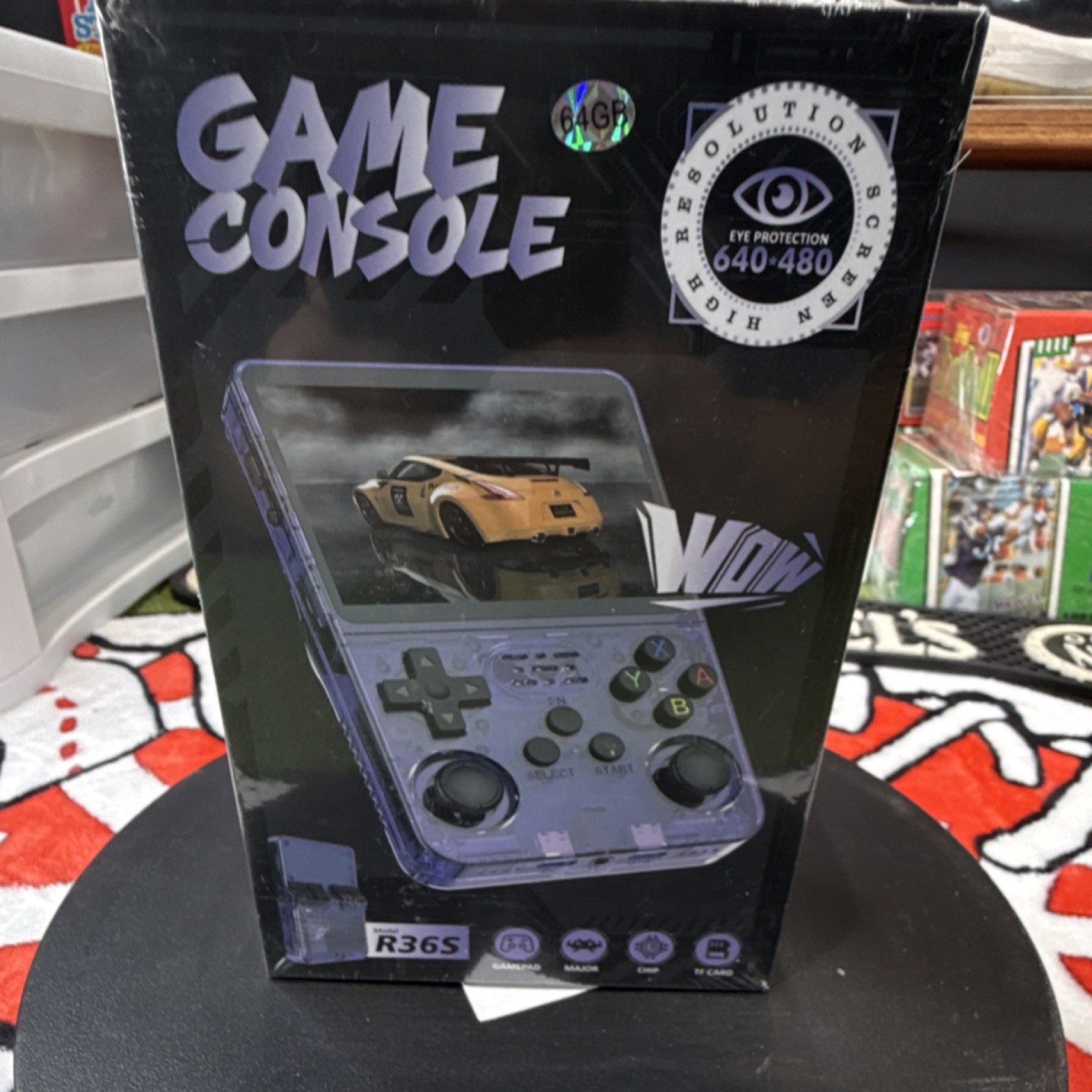 R36S Handheld Game Console IPS Display Quad-Core ARM 64GB 640×480 Purple