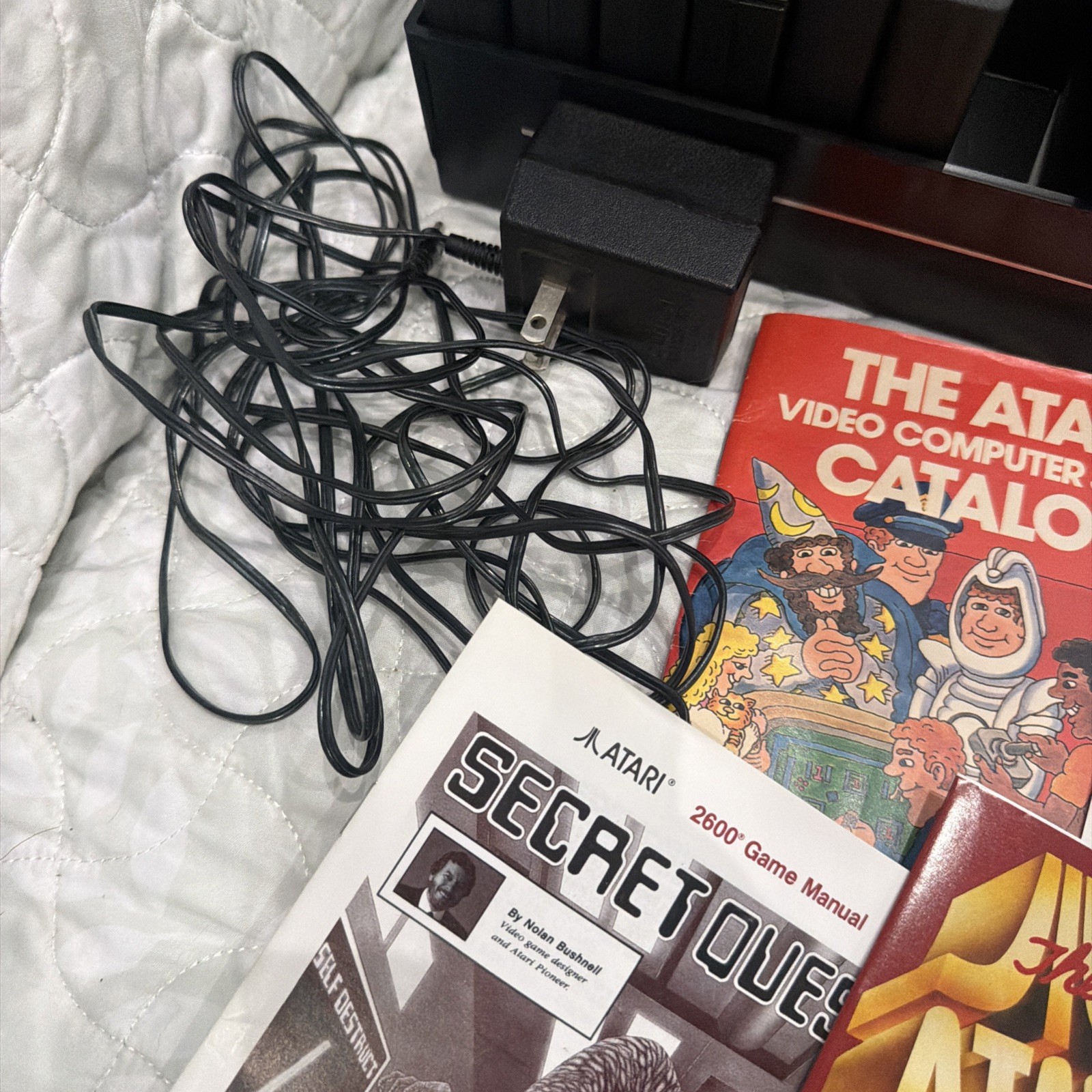 VTG Sears Telegames Console Atari W/ Games Storage Case Power Cable Untested *
