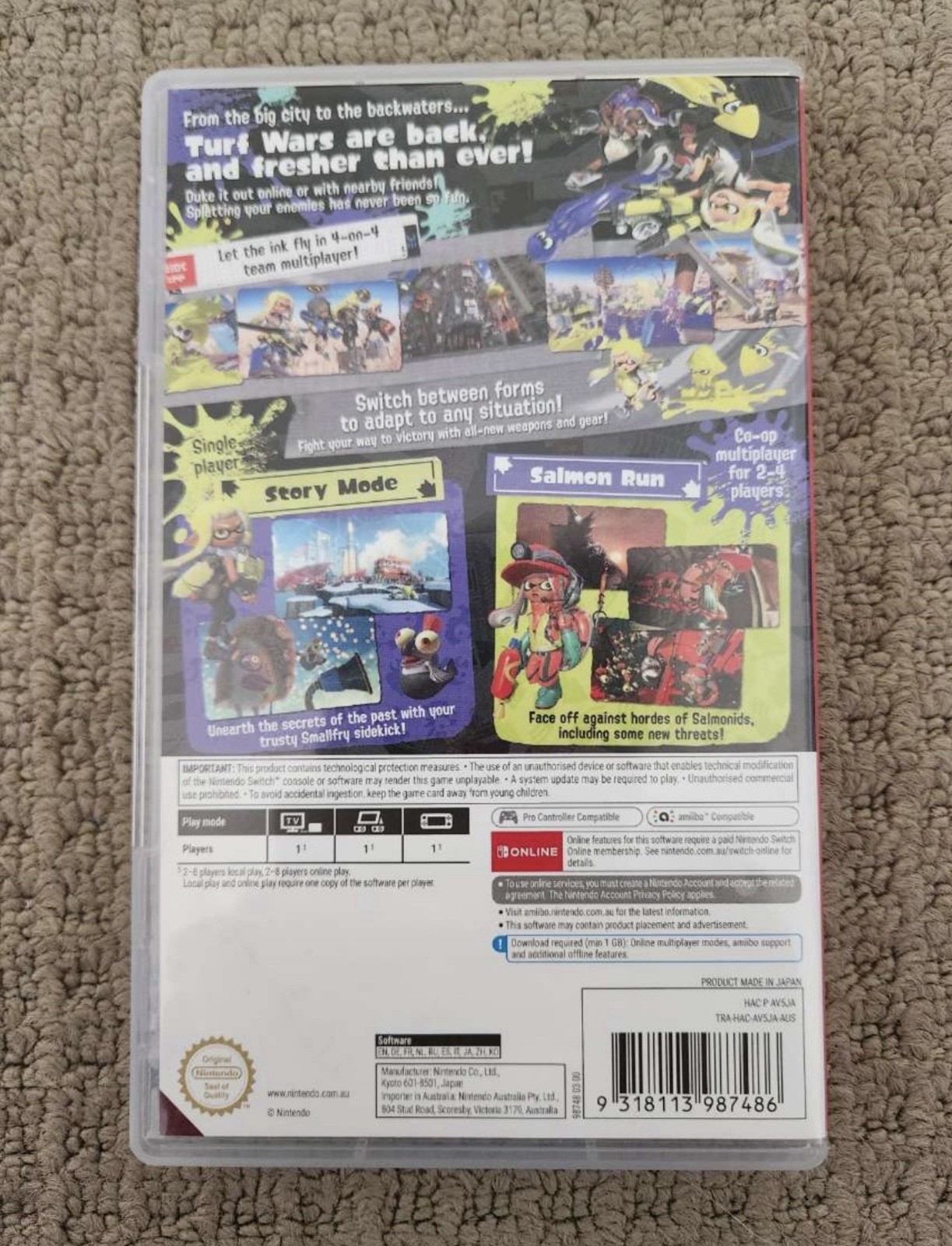Nintendo Switch, Box, Controller With 3 Games – Mario Golf, Splatoon 3, Pokémon