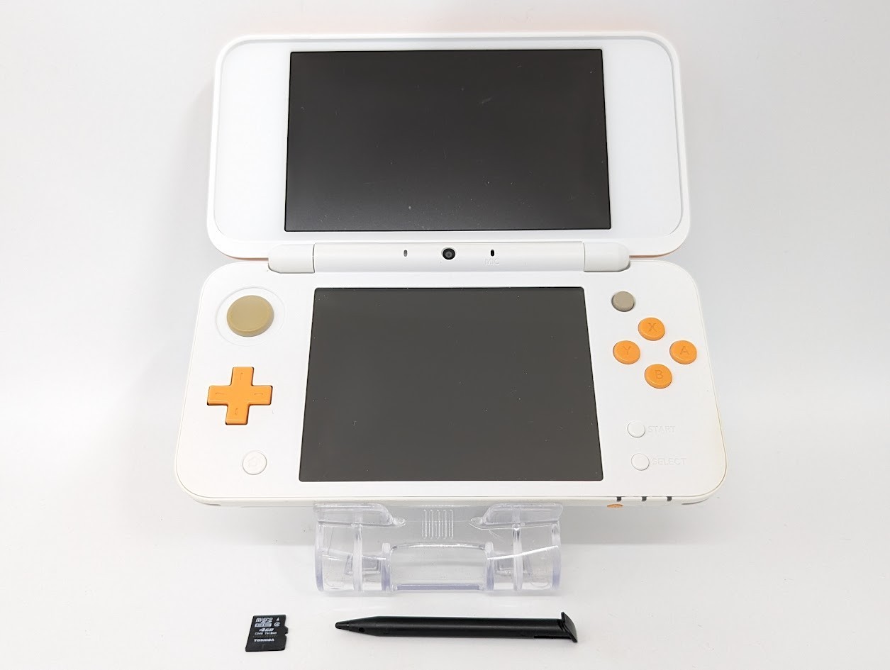 B7031 Nintendo new 2DS console LL XL White x Orange w/pen memory 4GB fx