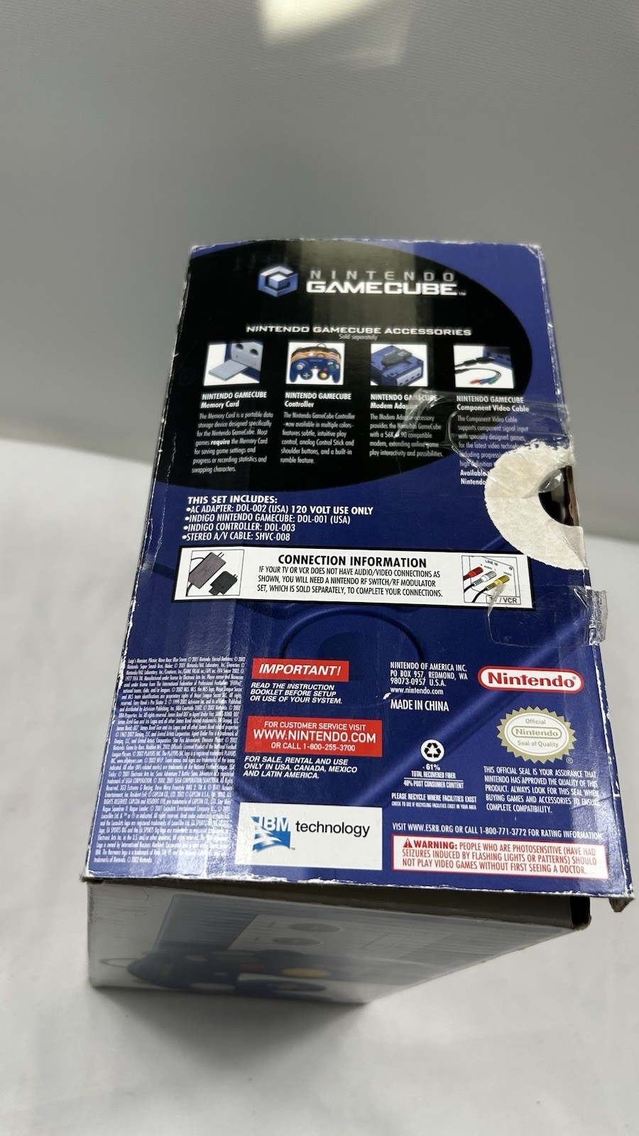 CIB Nintendo Gamecube Console Indigo DOL-001 Complete (read Dis) With Metroid Pr