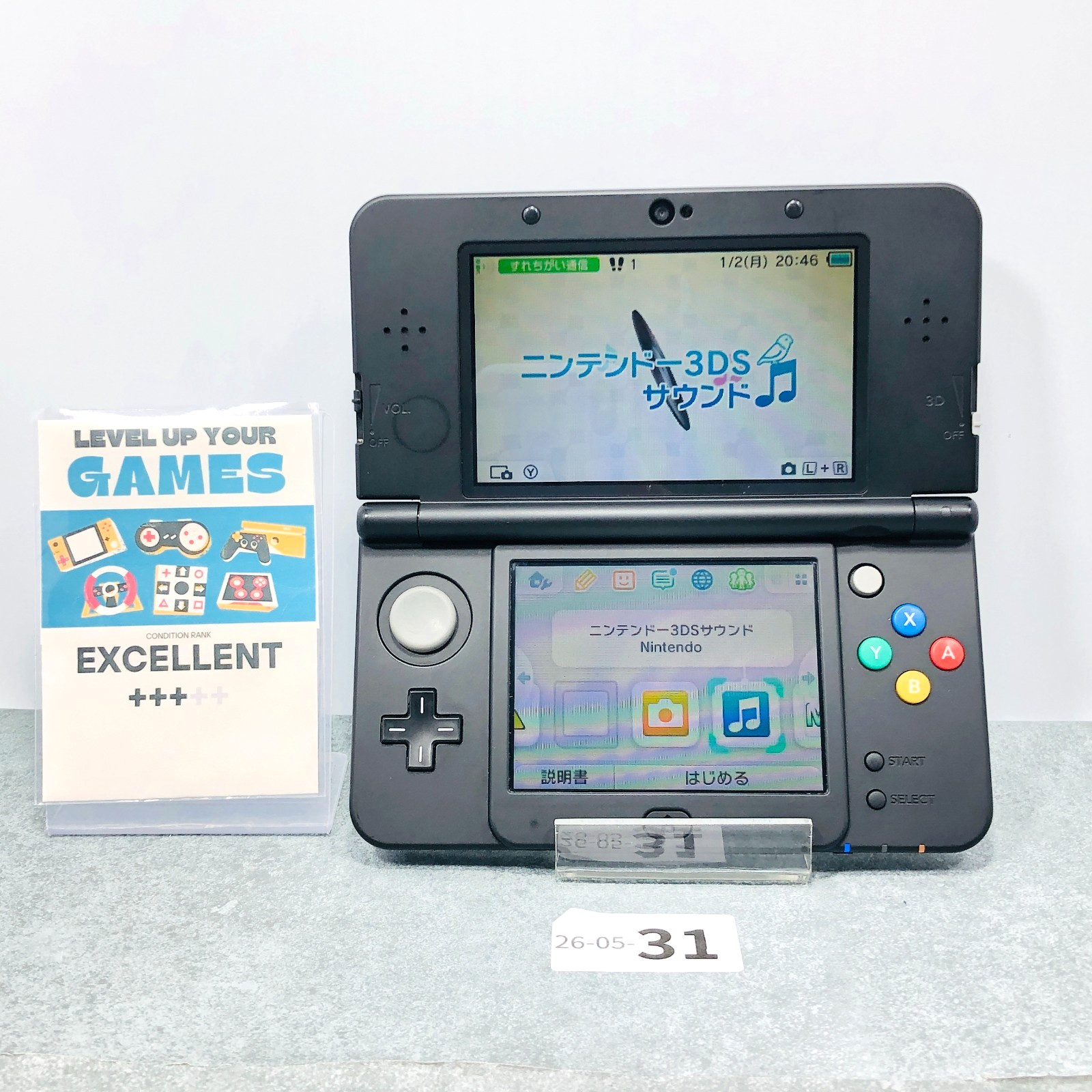 [EX+3] New Nintendo 3DS Handheld Console KTR-001 Black Japan 26-05-31